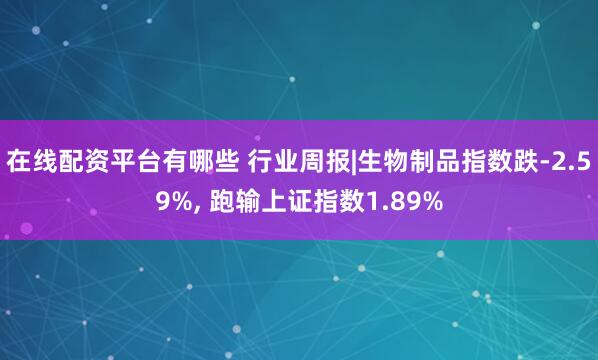 在线配资平台有哪些 行业周报|生物制品指数跌-2.59%, 跑输上证指数1.89%