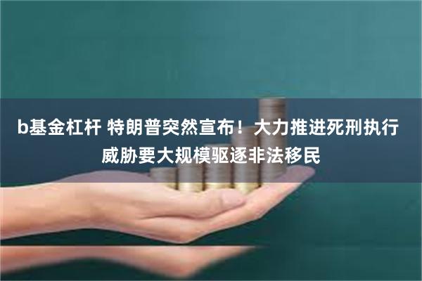 b基金杠杆 特朗普突然宣布！大力推进死刑执行 威胁要大规模驱逐非法移民