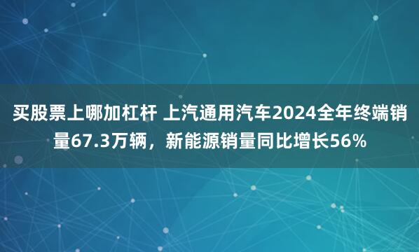 买股票上哪加杠杆 上汽通用汽车2024全年终端销量67.3万辆，新能源销量同比增长56%